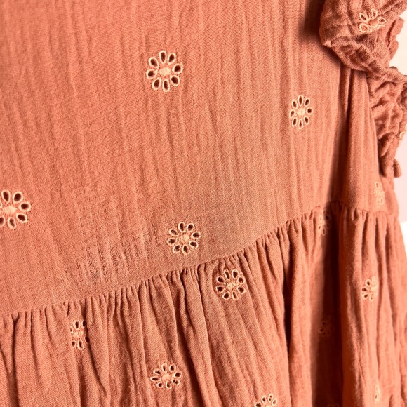 Girls Peplum Top, Size 10/12, Burnt Sienna - Picture 2 of 6